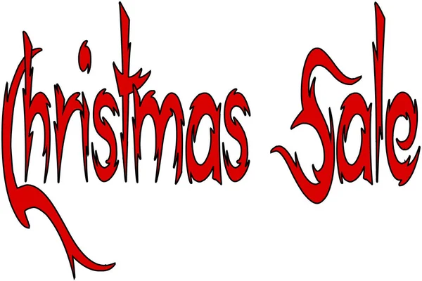 Weihnachten Verkauf Urlaub Saison Text Zeichen Illustration Auf Weißem Hintergrund — Stockvektor