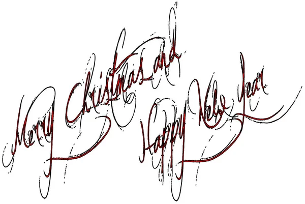 Prettige Kerstdagen Gelukkig Nieuwjaar Tekst Teken Illustratie Een Witte Achtergrond — Stockvector