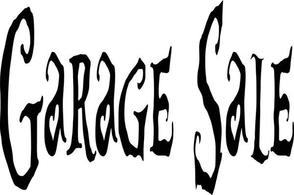 Garage Verkauf Textzeichen Illustration Auf Weißem Hintergrund — Stockvektor
