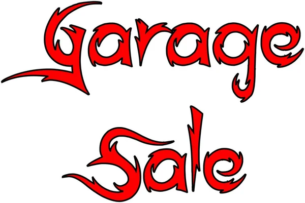 Garage Verkauf Textzeichen Illustration Auf Weißem Hintergrund — Stockvektor