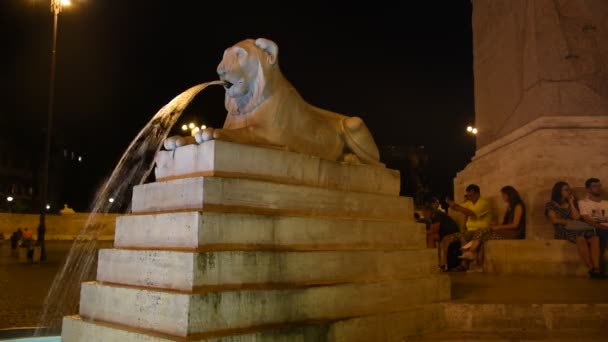 Fontaine Des Lions Sur Place Peapole Rome — Video