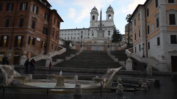 Iglesia Trinit Dei Monti Roma Escalones Españoles Plaza España Video — Vídeo de stock