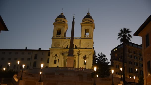 Rome Trinit Dei Monti Église Marches Espagnoles Espagne Carré Vidéo — Video