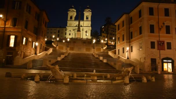 Rom Trinit Dei Monti Kirche Spanische Treppe Und Spanischer Platz — Stockvideo