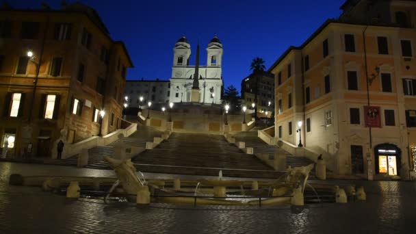 Rome Trinit Dei Monti Église Marches Espagnoles Espagne Carré Vidéo — Video