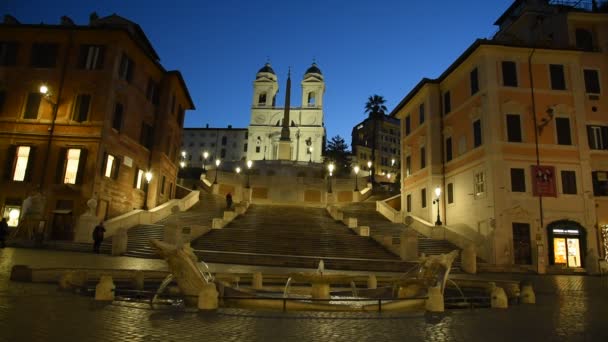 Rome Trinit Dei Monti Church Spanish Steps Spain Square Real — Stock Video