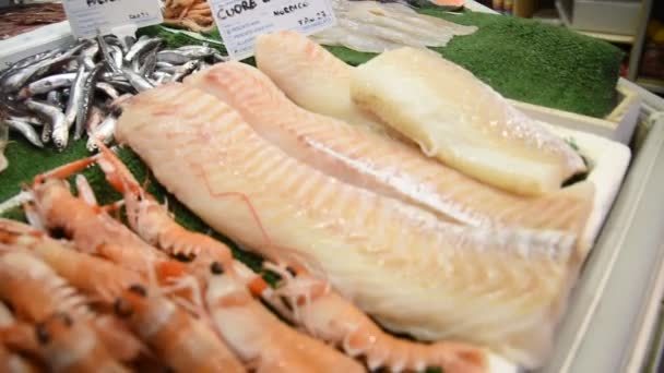 Щоденний Рибний Ринок Римі Свіжих Продуктів — стокове відео
