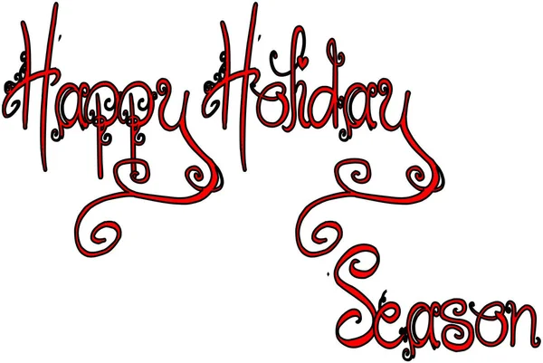 Иллюстрация Текстового Знака Happy Holiday Season Белом Фоне — стоковый вектор