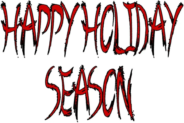 Happy Holiday Season Tekst Teken Illustratie Whte Achtergrond — Stockvector