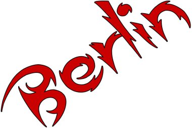 Berlin metin işaret resimde beyaz arka plan üzerinde