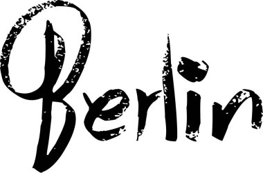 Berlin metin işaret resimde beyaz arka plan üzerinde