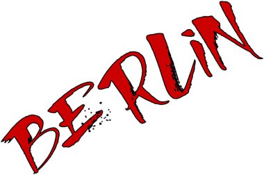 Berlin metin işaret resimde beyaz arka plan üzerinde