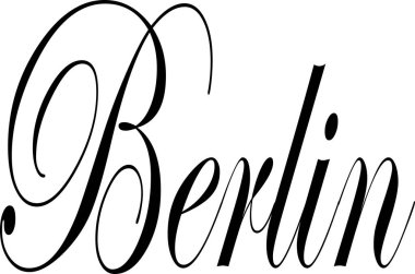Berlin metin işaret resimde beyaz arka plan üzerinde