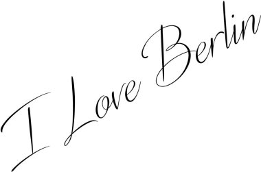 Ben aşk Berlin metin beyaz arka plan üzerinde illüstrasyon işareti