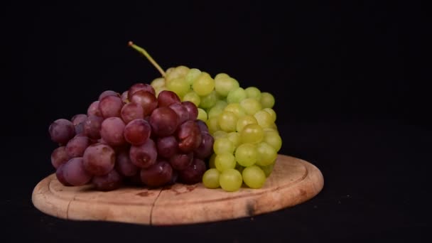 Bodegón Frutas Temporada Estudio Fondo Negro — Vídeos de Stock