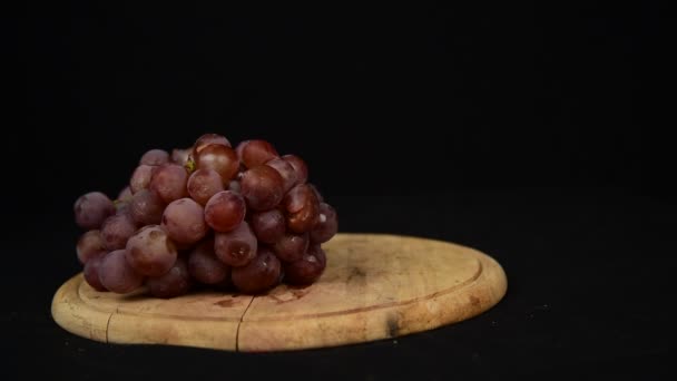 Frutta Stagione Still Life Studio Nero Sfondo — Video Stock