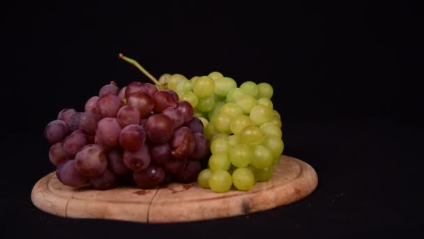 Fruta Sazonal Ainda Vida Estúdio Preto Fundo — Vídeo de Stock