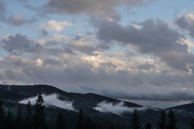 Gökyüzü, yaz, fırtına, yağmurdan önce, bulutlar, bulutlar, dağlarda, ilkbahar, doğa, manzara
