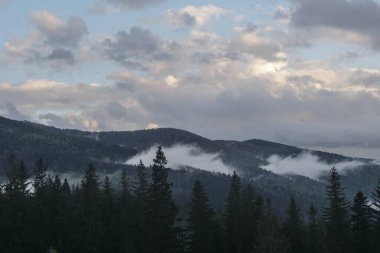 Yaz, yağmurdan önce, gökyüzü, bulutlar, bulutlar, dağlarda, ilkbahar, doğa, manzara, köy, Karpatlar, Ukrayna