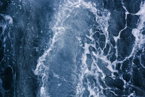 Venas Blancas Fondo Azul Abstracto Ola Oceánica Burbuja Espuma Marea —  Fotos de Stock