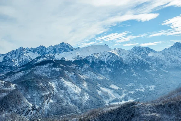 Hermoso Panorama Cordillera Cubierta Nieve —  Fotos de Stock