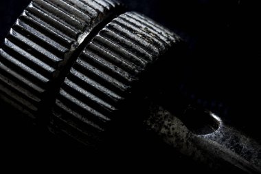 Aşırı yakın çekim demir kasnaklı.