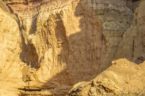 Muur Van Ravijnen Woestijn Namibe Met Zon Afrika Angola — Stockfoto