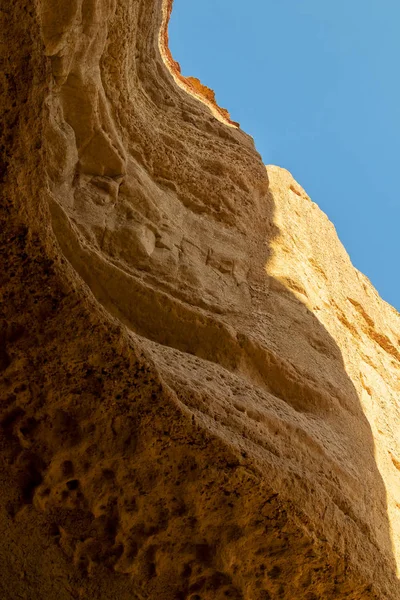 Canyon Muur Met Detail Van Water Erosie Merken Namibe Angola — Stockfoto