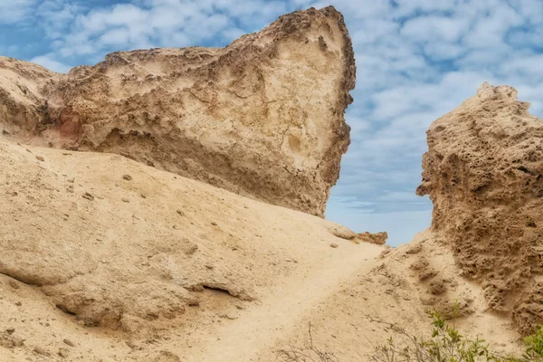 Caminho Através Meio Dos Cânions Deserto Namibe África Angola — Fotografia de Stock