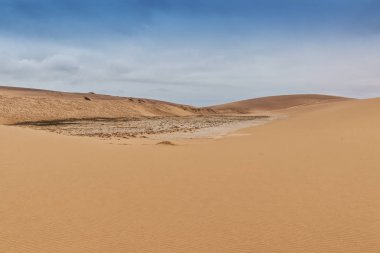 Namibe çöl bitki örtüsü ile fotoğraf tepeleri. Afrika. Angola
