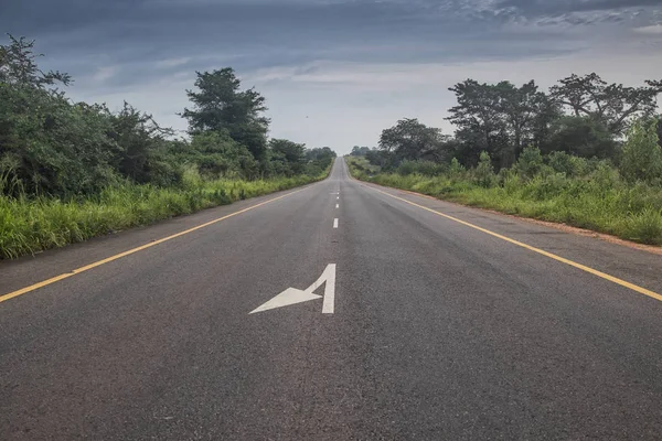 Asphalt road on the way to northern Angola.