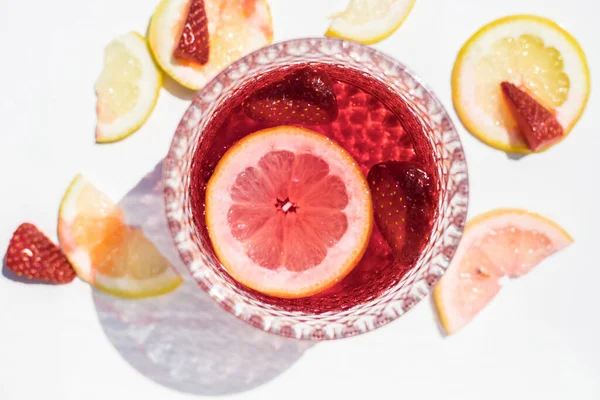 Glass Red Liquid Fruits — Stock Photo, Image
