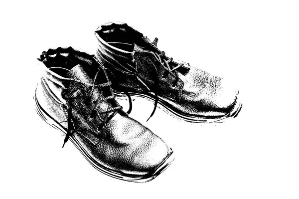 New Special Work Boots Black White Background — Stock Photo, Image