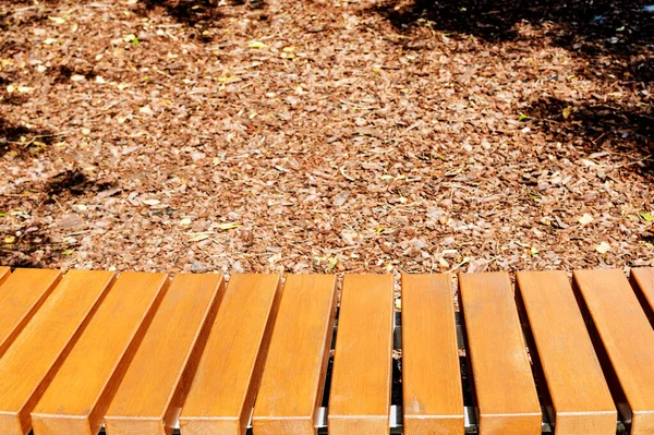Fragment Banc Planches Bois Dans Parc Automne — Photo