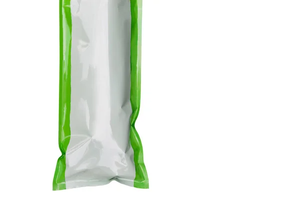 Τσάντα Συσκευασίας Τροφίμων Ρίγες Στο Πλάι Μακρόστενο Σχήμα — Φωτογραφία Αρχείου