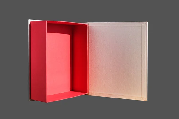 Grande Scatola Imballaggio Regalo Colore Rosso Vuoto All Interno Uno — Foto Stock
