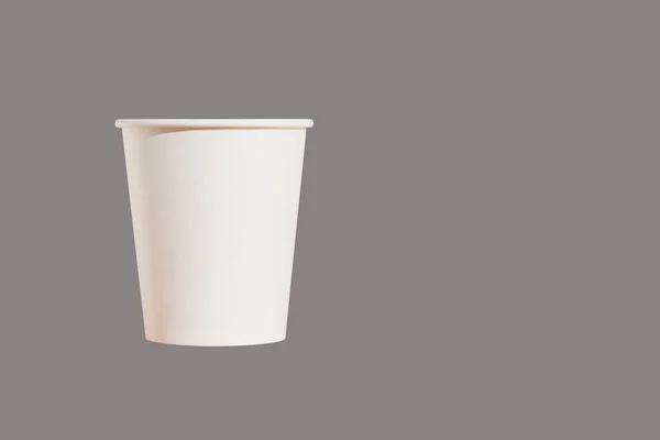 White Disposable Cup Made Thick Paper Uniform Background — Stock Photo, Image