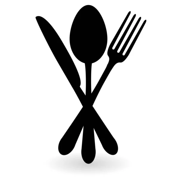 Cubertería - cuchillo, tenedor y cuchara. ilustración vectorial — Vector de stock