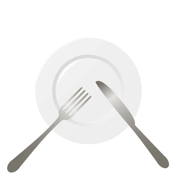 Порожня тарілка з ложкою, ножем і виделкою — стоковий вектор
