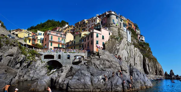 Yune 2018 Italia Manarola Manarola Village Twilight Manarola Una Pequeña — Foto de Stock