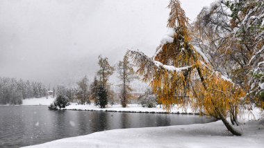 Donmuş göl St.Moriyz kış sezonunda genel görünümü