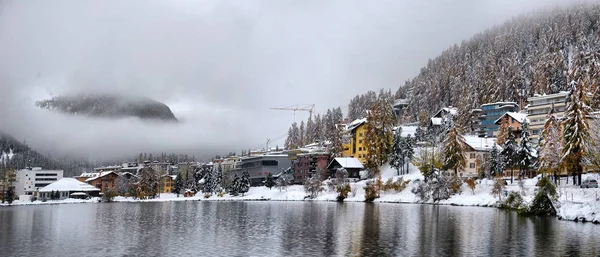 Panorama Orașului Sankt Moritz Saint Moritz San Maurizio Din Engadine — Fotografie, imagine de stoc