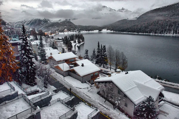 Csodálatos Kilátás Nyílik Saint Moritz San Maurizio Sankt Moritz Engadine — Stock Fotó