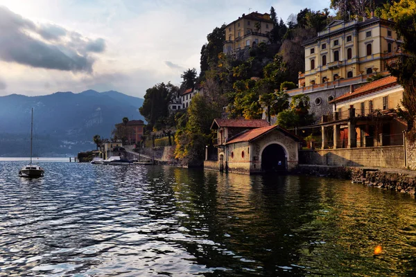 View Embankment Lake Orta North Italy Evening View — Φωτογραφία Αρχείου