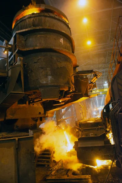 Steel Production Electric Furnaces Sparks Molten Steel Electric Arc Furnace — Stock Photo, Image