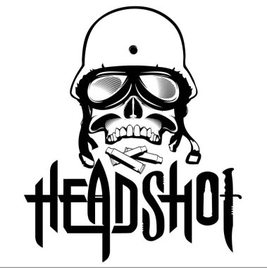 Kafatasında bir askerin kask ve gözlük + orijinal logosu 