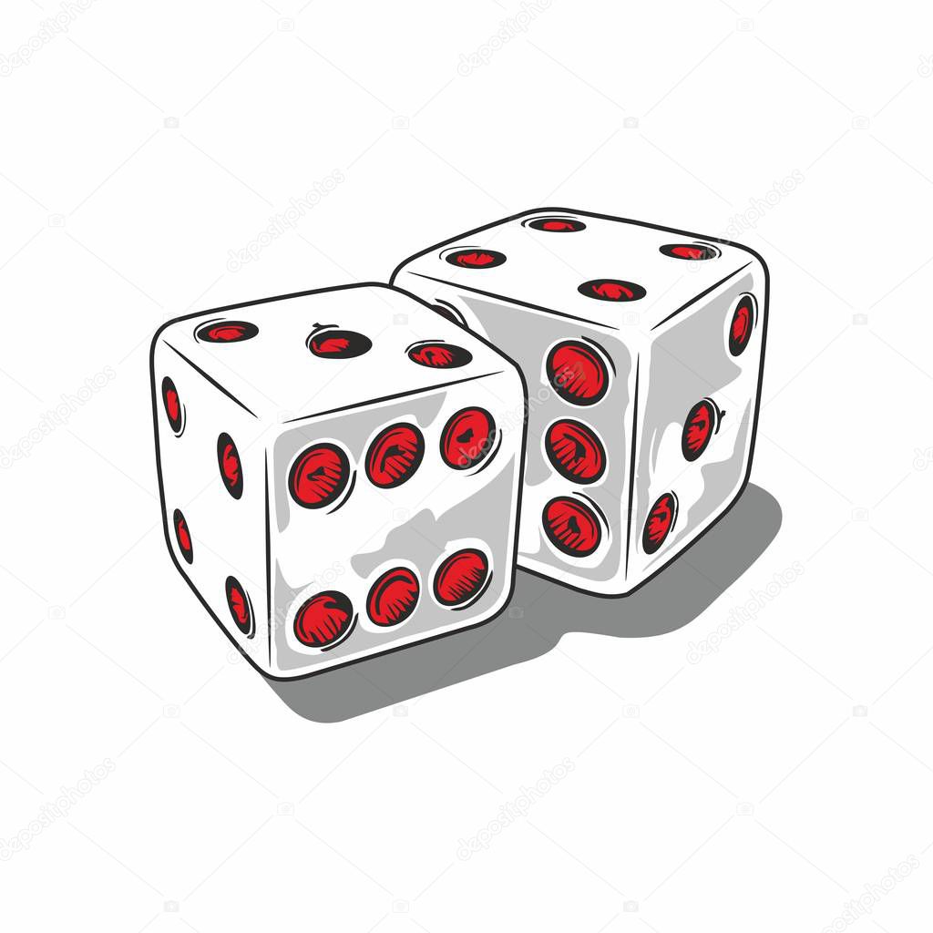 illustration with two dice in 3d