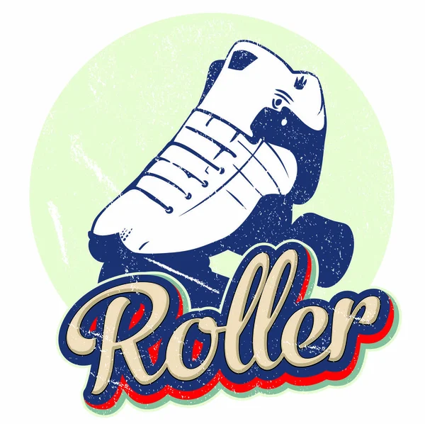 Old Style Illustration Roller Skate — Stock Vector