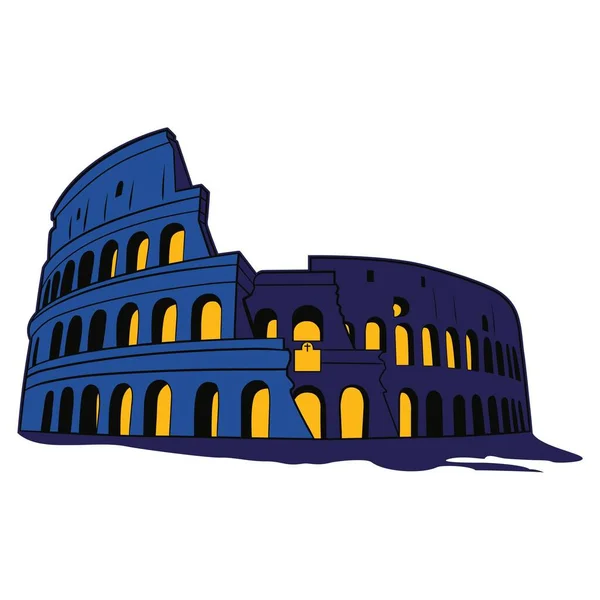 Coliseu Anfiteatro Mais Importante Monumento Imponente Roma Antiga — Vetor de Stock