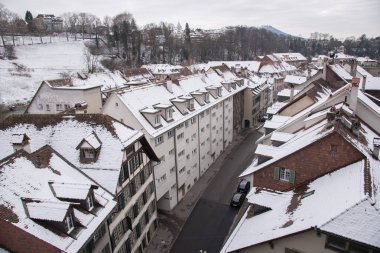 Bern Şehir kış, İsviçre, Avrupa'nın